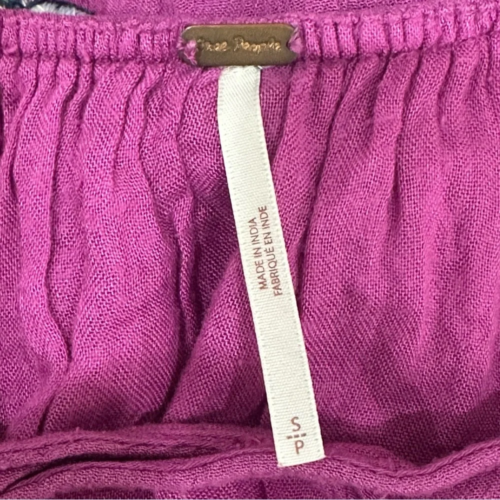 Free People Oxford Embroidered Mini Dress Floral Magenta - Picture 6 of 8